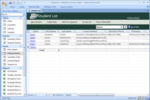 access database student records